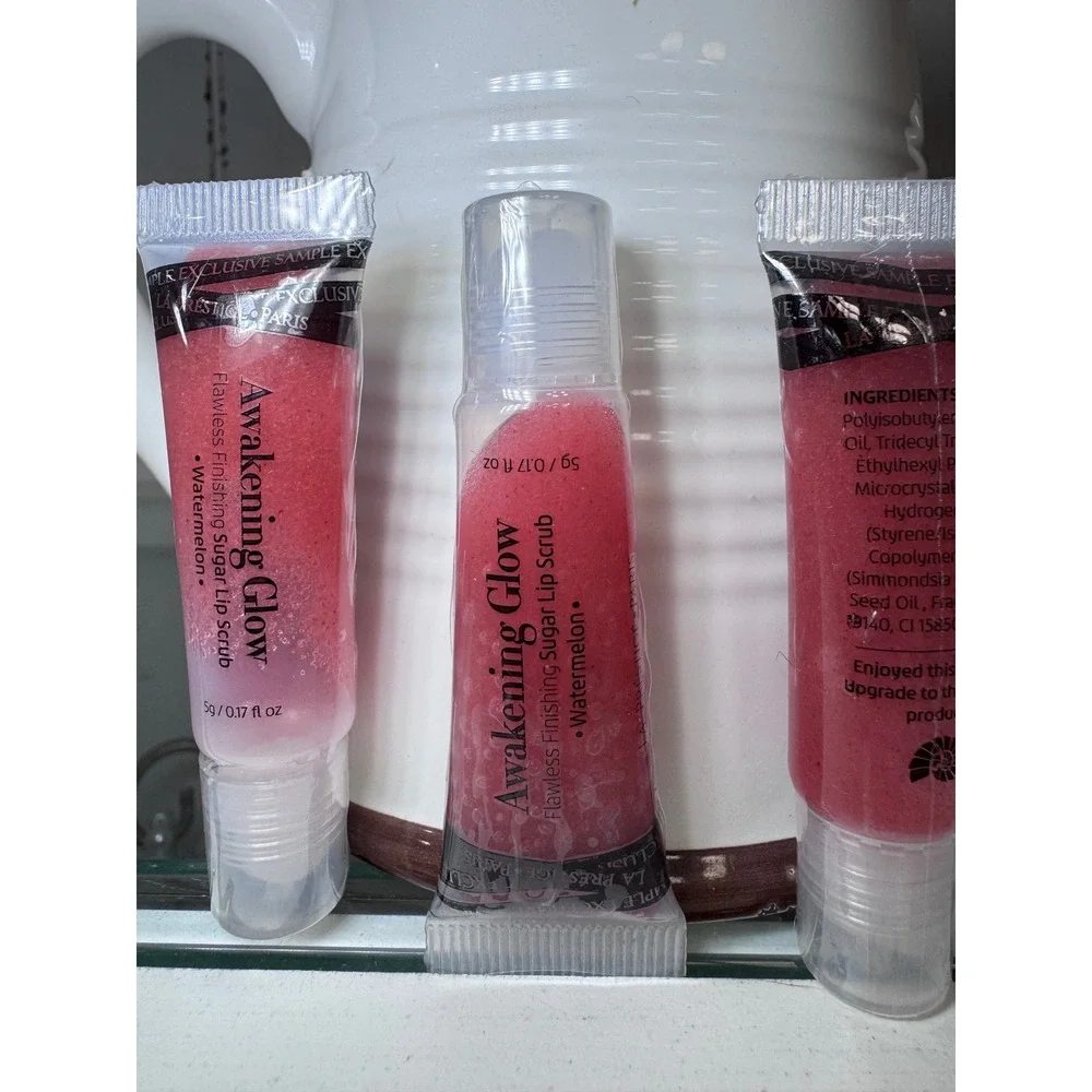 La Prestige Paris Awakening Glow Sugar‎ Lip Scrub Watermelon 4 Pack 5g Samples